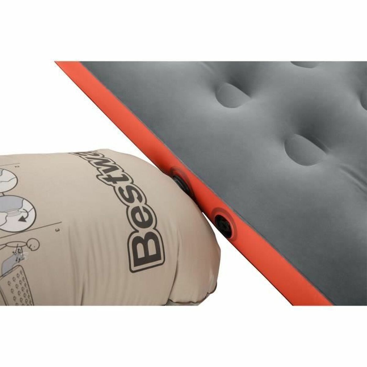 Bestway Dubbel Matras Roll & Relax 203X183X22 Cm Opblaasbaar En Camping 67703