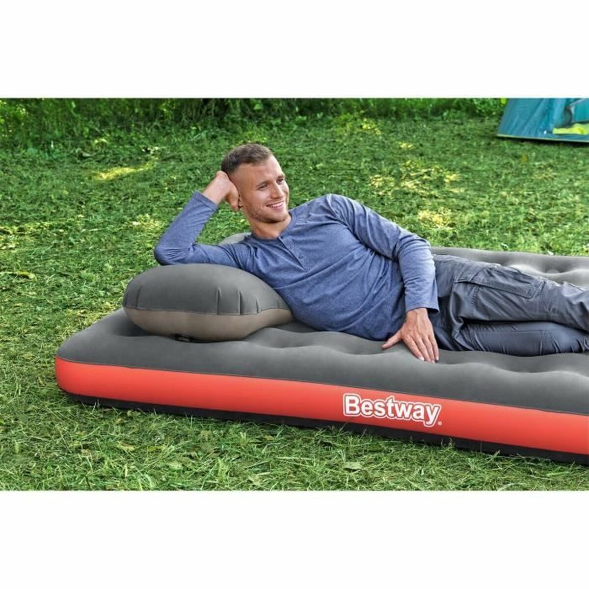 Bestway Dubbel Matras Roll & Relax 203X183X22 Cm Opblaasbaar En Camping 67703