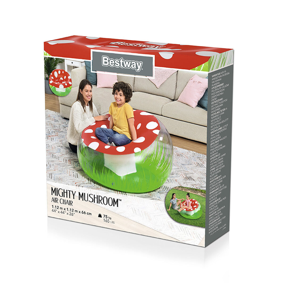 Bestway Opblaasbare Reuze Paddenstoel Stoel 112X112X66 Cm +6 Jaar Binnen En Tuin 75123
