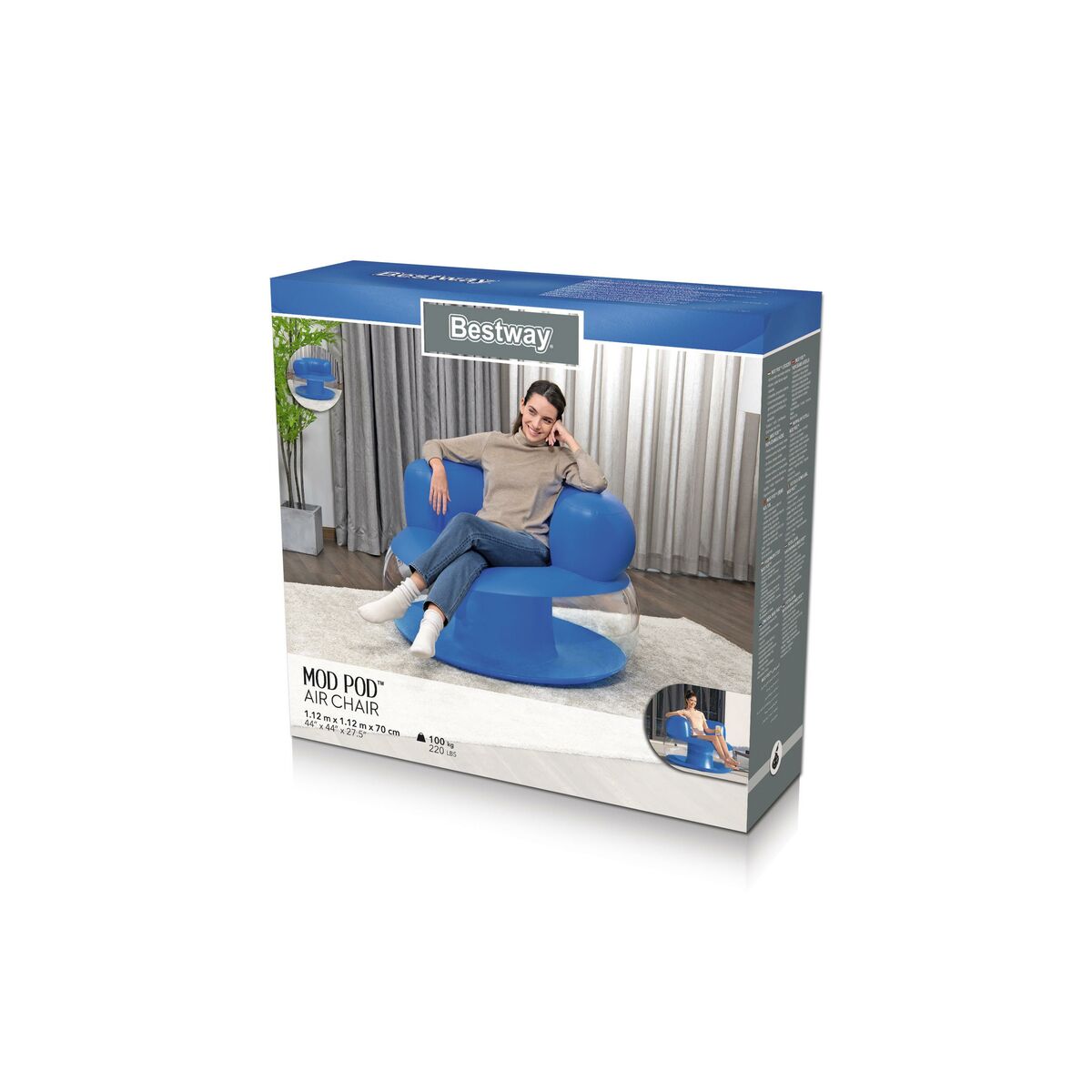 Bestway Opblaasbare Stoel Individueel Assortiment 112X112X70 Cm Binnen 75138