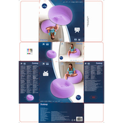 Bestway Gigantisch Opblaasbare Stoel Fashion Kleuren Assortiment 112X112X66 Cm Binnen 75052