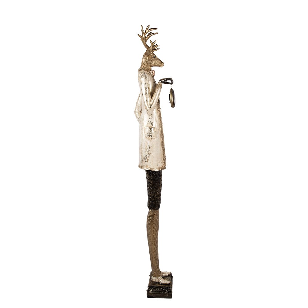 Kerstdecoratie hert 27x21x160 cm beige kunststof
