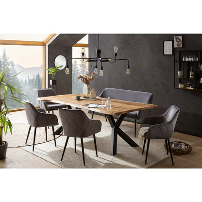 Eettafelset massief acaciahout 200x100cm