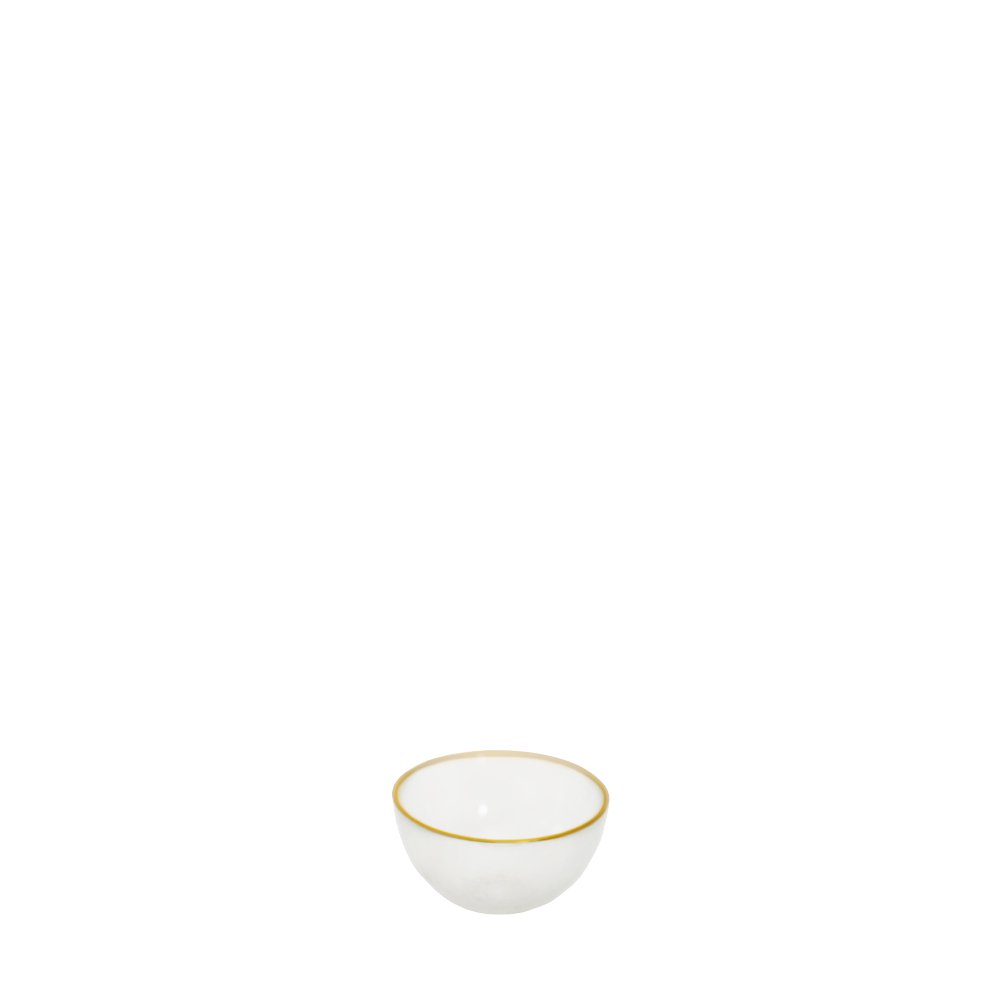 Glazen kom 9x9x3 cm goud