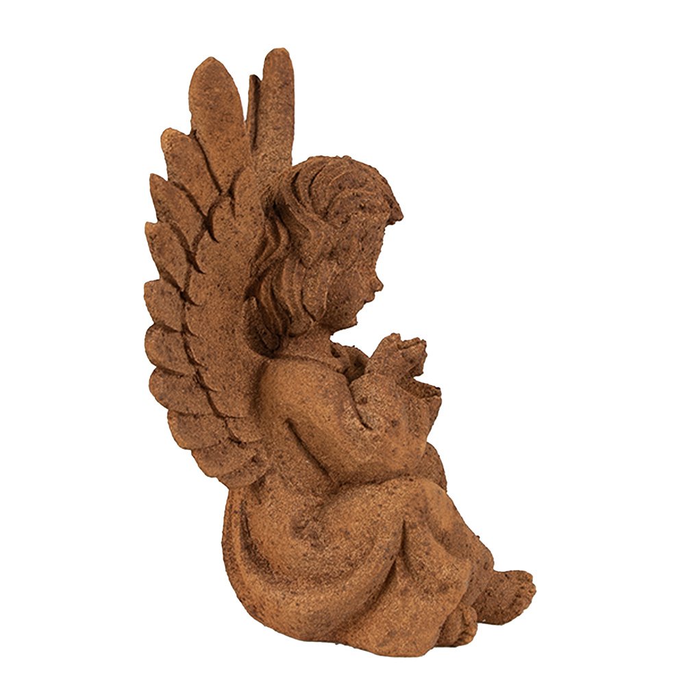 Engel beeld 15 cm bruin polyresin