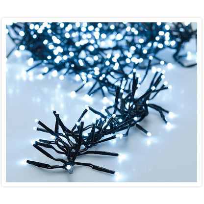 Clusterverlichting 192 Led -  1.4M - Wit - Batterij - Lichtfuncties - Geheugen - Timer