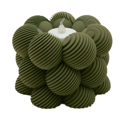 LED Tealight Holder Bubble Slanted Striped - 3D Printed - Sustainable PLA - Suitable for LED Tealights