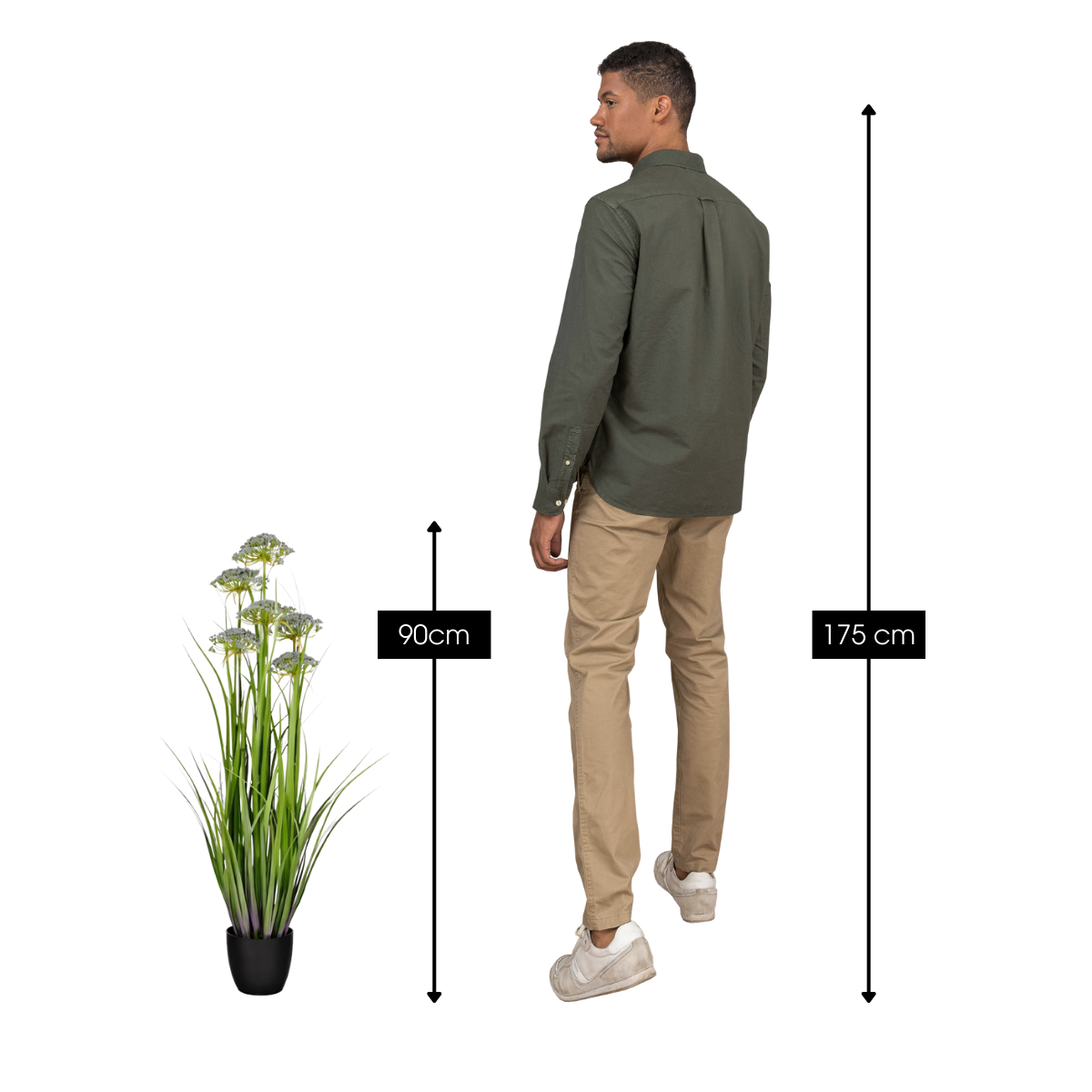 Kunstplant siergras 90 cm groen paars