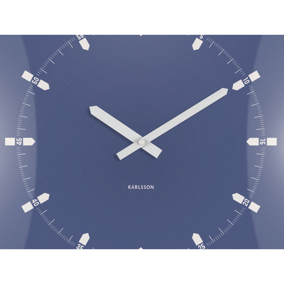 Wandklok 35x35 cm plastic blauw