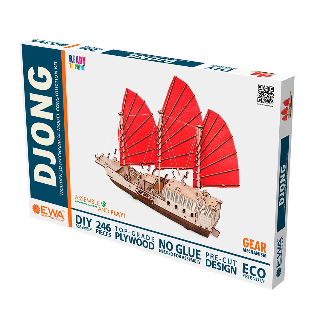 Houten puzzel 3D Djong 38,5x16,5x46,2 cm berkenmultiplex