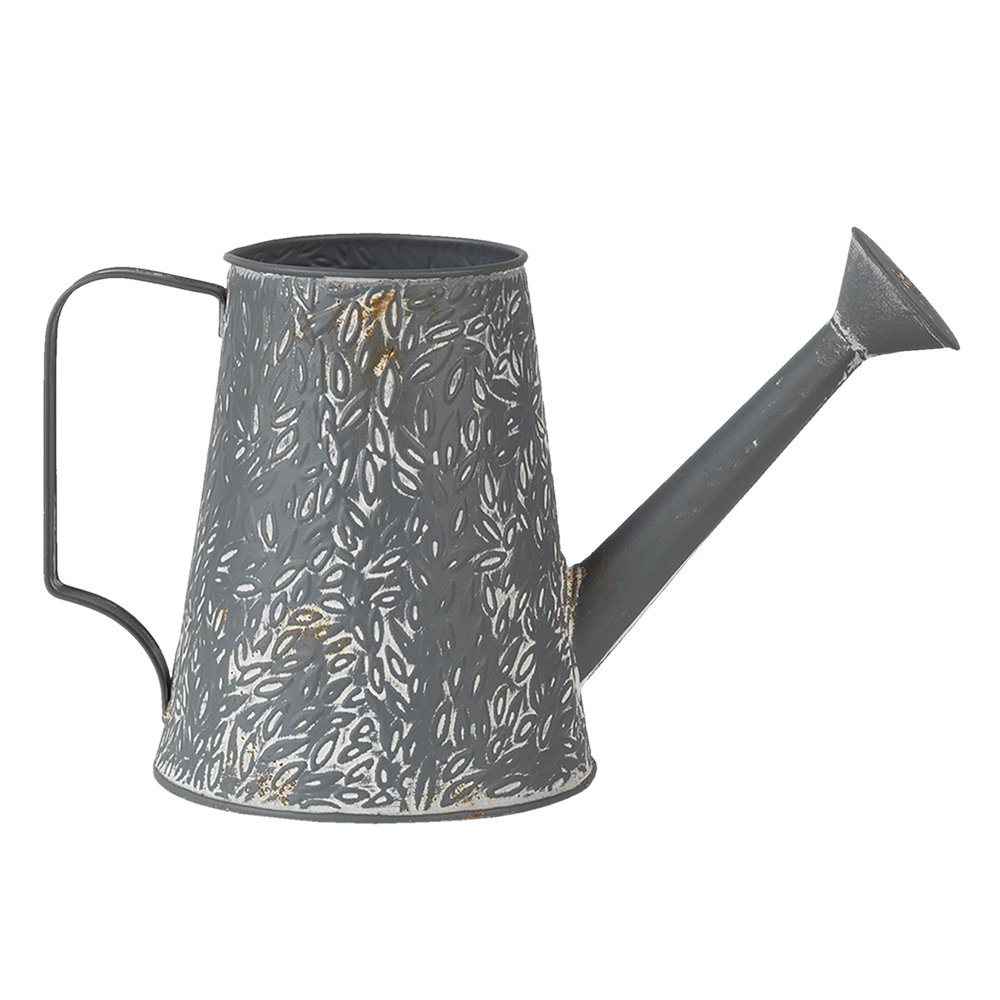 Gieter decoratie 14x14x17 cm grijs metaal