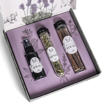 NE & NO® Gift Set Cats Well -being Herbs: Catnint + Valerian Spray + Matatabi Sticks