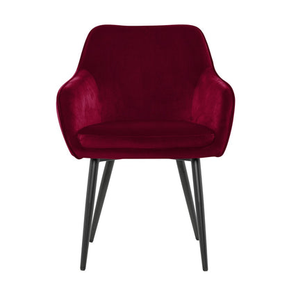 Eetkamerstoel rood fluweel 61x60x85 cm