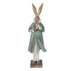 Decorative Rabbit Figurine 14x11x48 cm Gold-colored Plastic