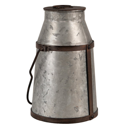Decoratie melkbus 26 cm grijs bruin metaal