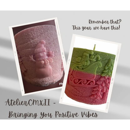 Hier is het! Kerstkoetspijlerkaars met reliëf