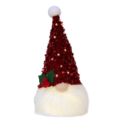 Kerstdecoratie kabouter LED 10x10x25 cm rood