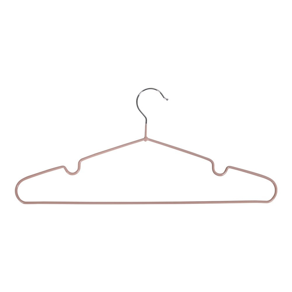 Hangers metaal roze set van 10 stuks 41x4x18 cm