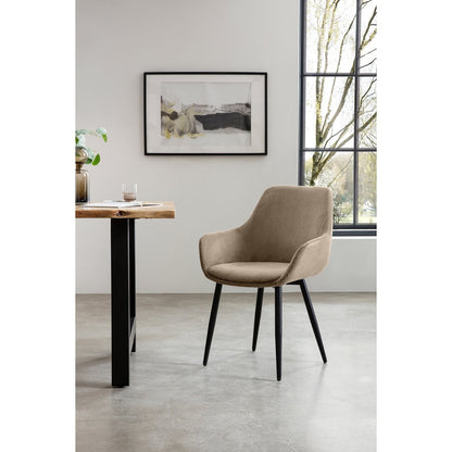 Set van 2 corduroy fauteuils beige