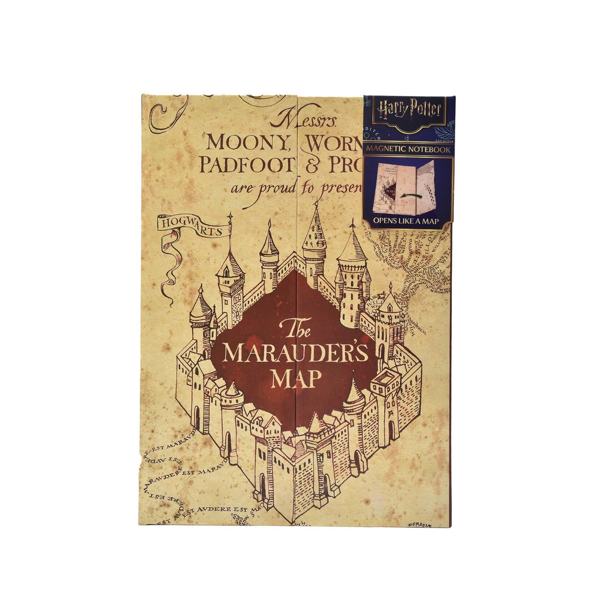Harry Potter - A5 notebook in Marauder's Map design, magnetic