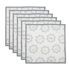 Servetten katoen set van 6 40x40 cm wit grijs