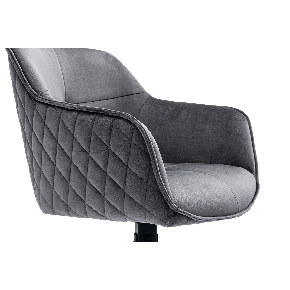 Fauteuil grijs fluweel draaibaar 59x60x83 cm