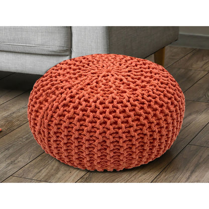 Pouf Ø 55 x 37 cm gebreid gerecycled katoen