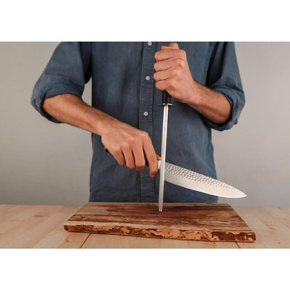 De Asian Set Deluxe Edition (B): 3 messen (schilmesje + santoku + hakmes) + 3 accessoires (bamboesnijplank + aanzetstaal + slijpset korrel 180/800)