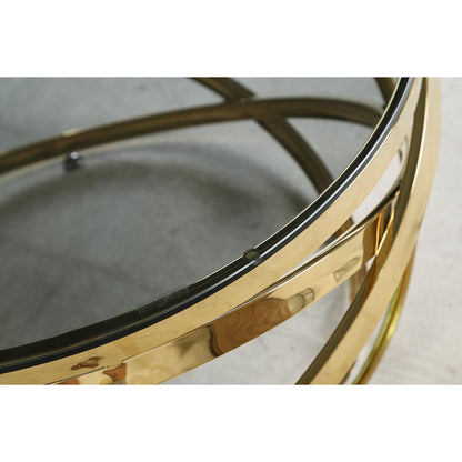 Salontafel Ø 80 cm goud grijs