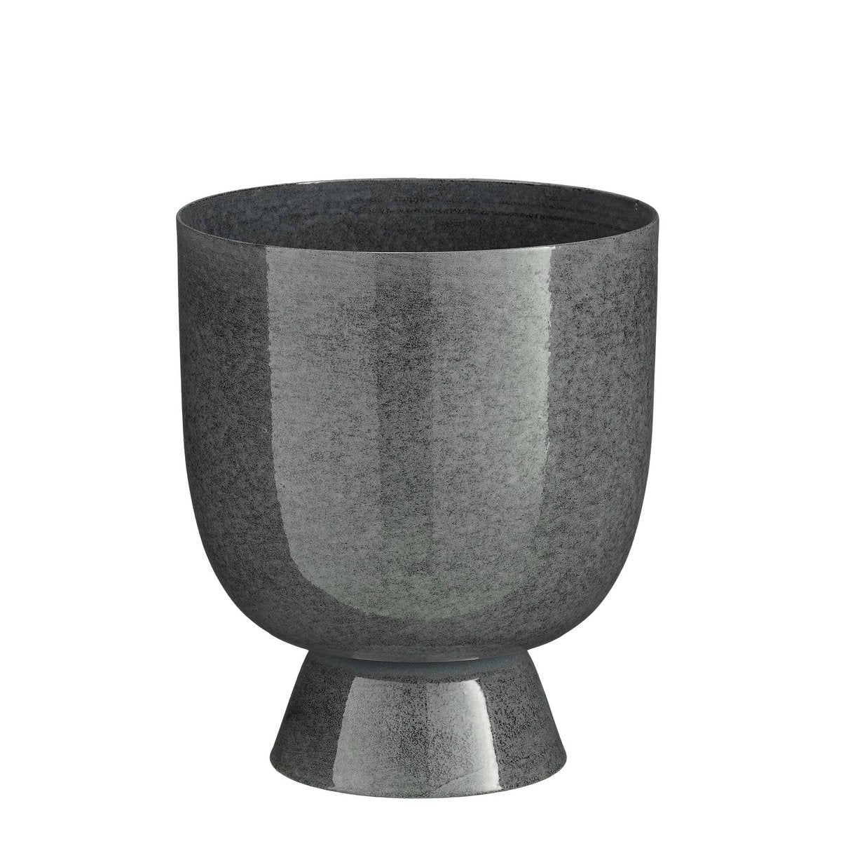 Bloempot op standaard metaal grijs 19cm