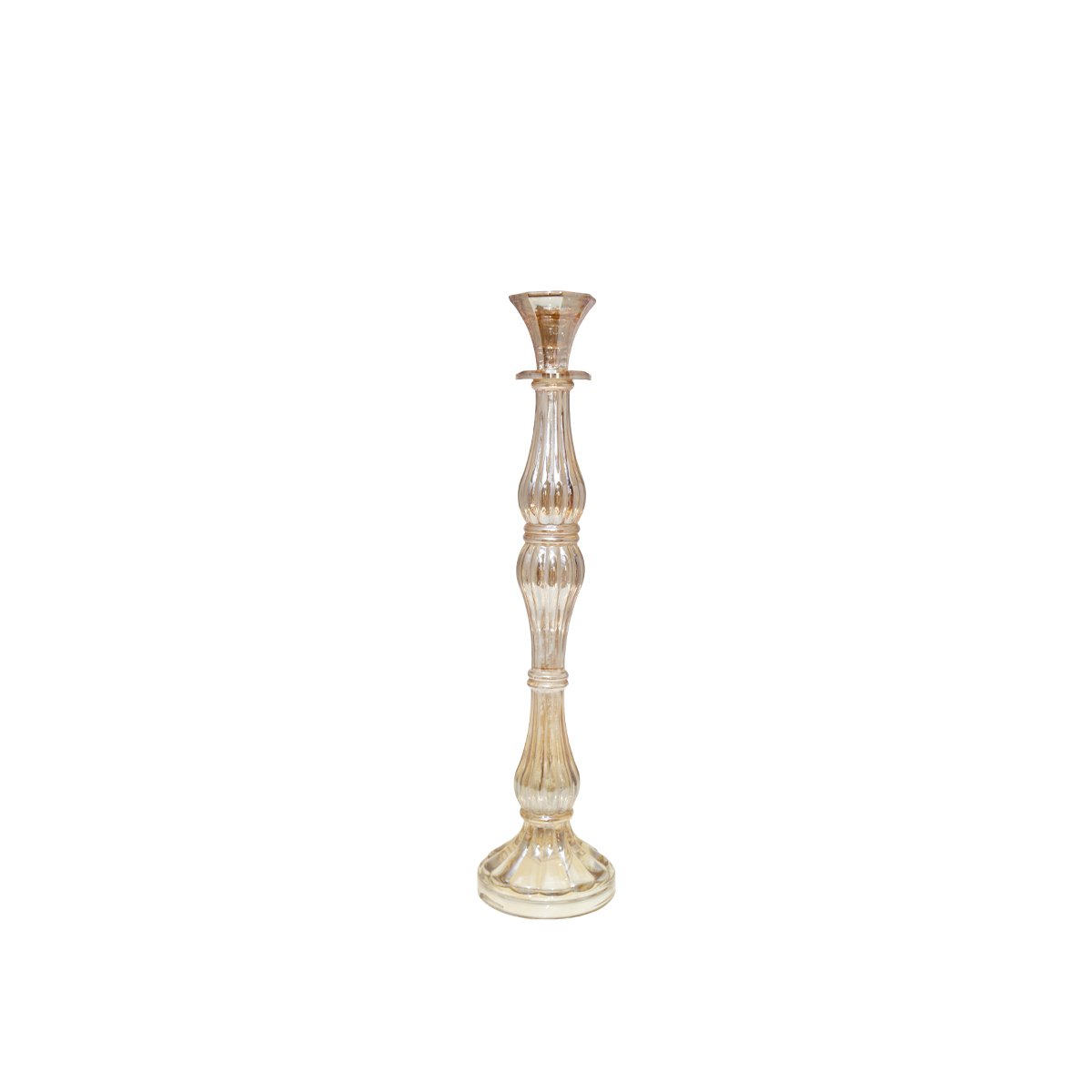 Kandelaar amber glas 41 cm