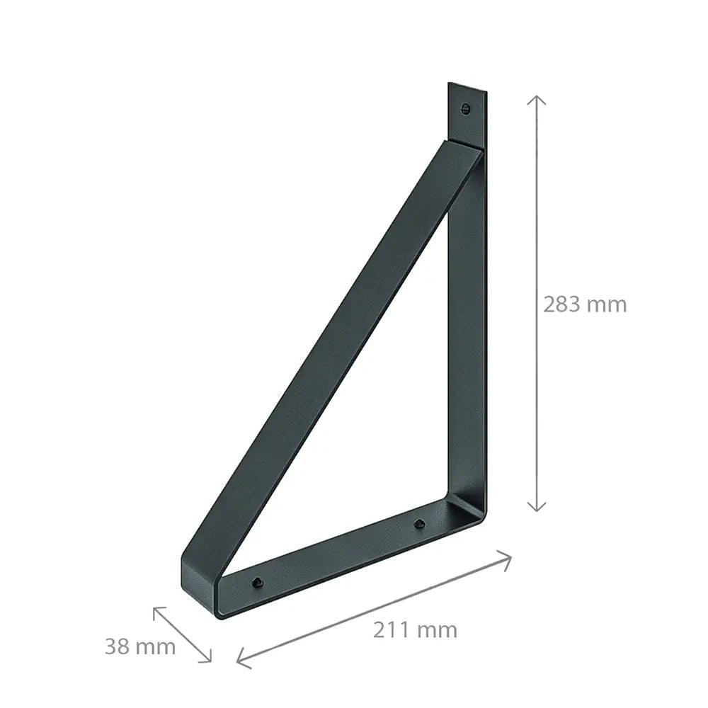 Plankendrager staal zwart 211x38x283 mm set van 2