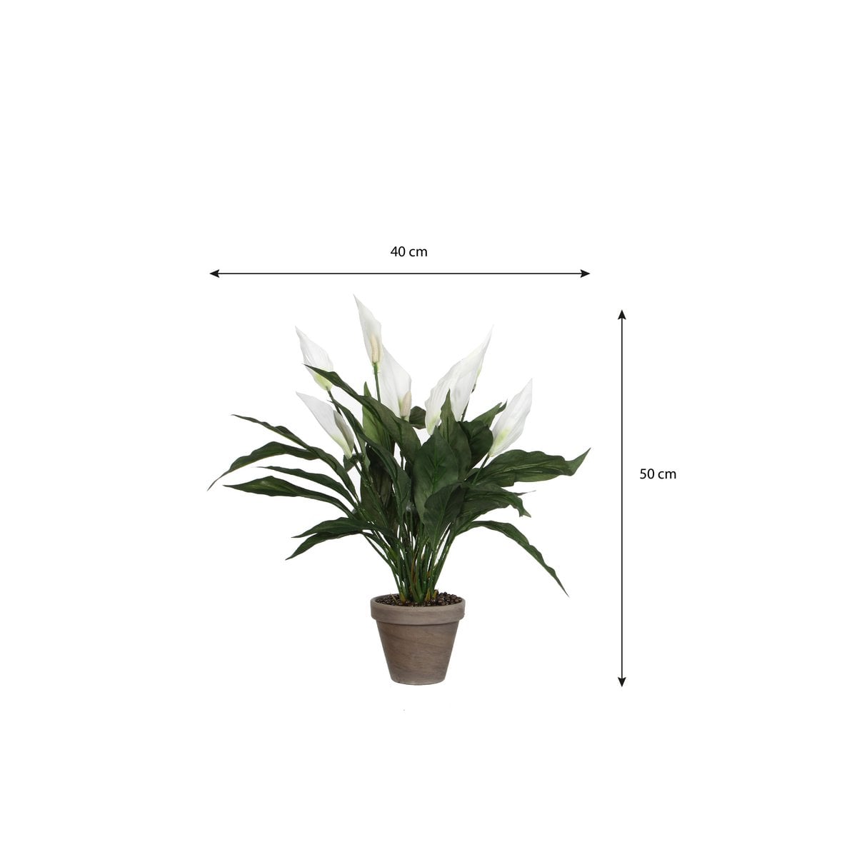 Kunstplant Spathiphyllum 50 cm wit