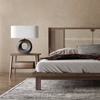Tafellamp keramiek linnen groen beige 55 cm