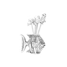 Aperitief set 6 stuks zilver hars