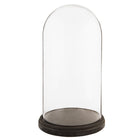 Dome Ø 26x47 cm Black Wood Glass Dome
