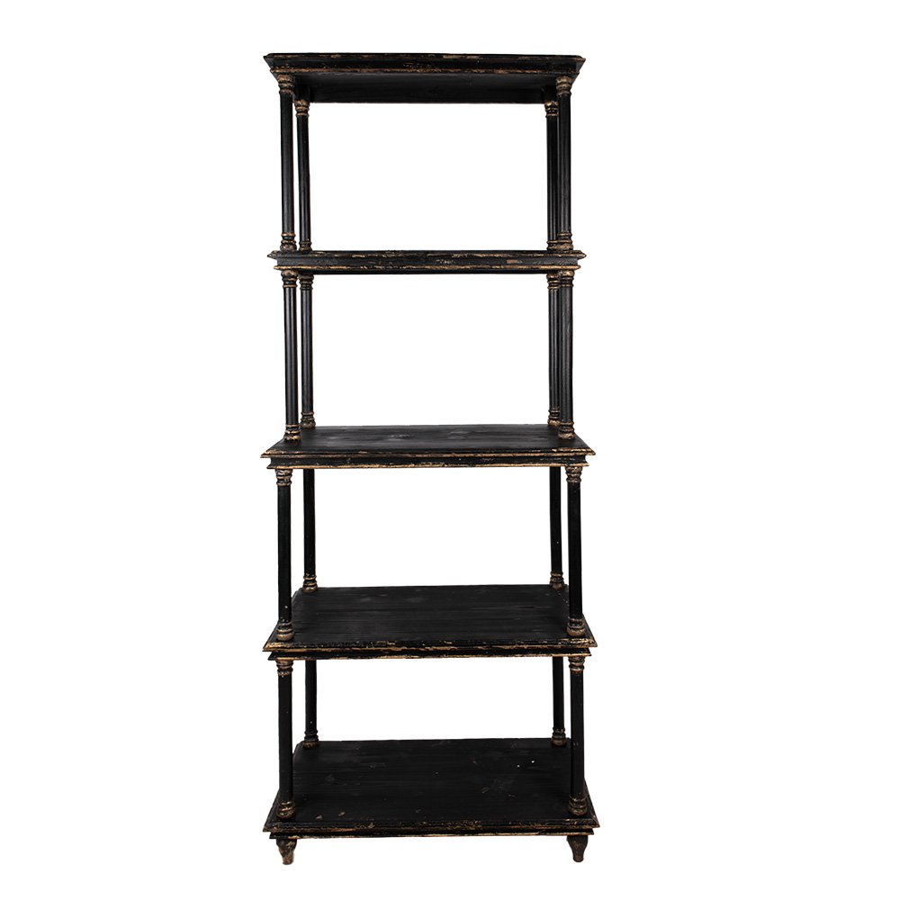 Boekenkast 80x40x210 cm hout zwart