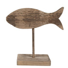 Houten visbeeld 20 cm bruin