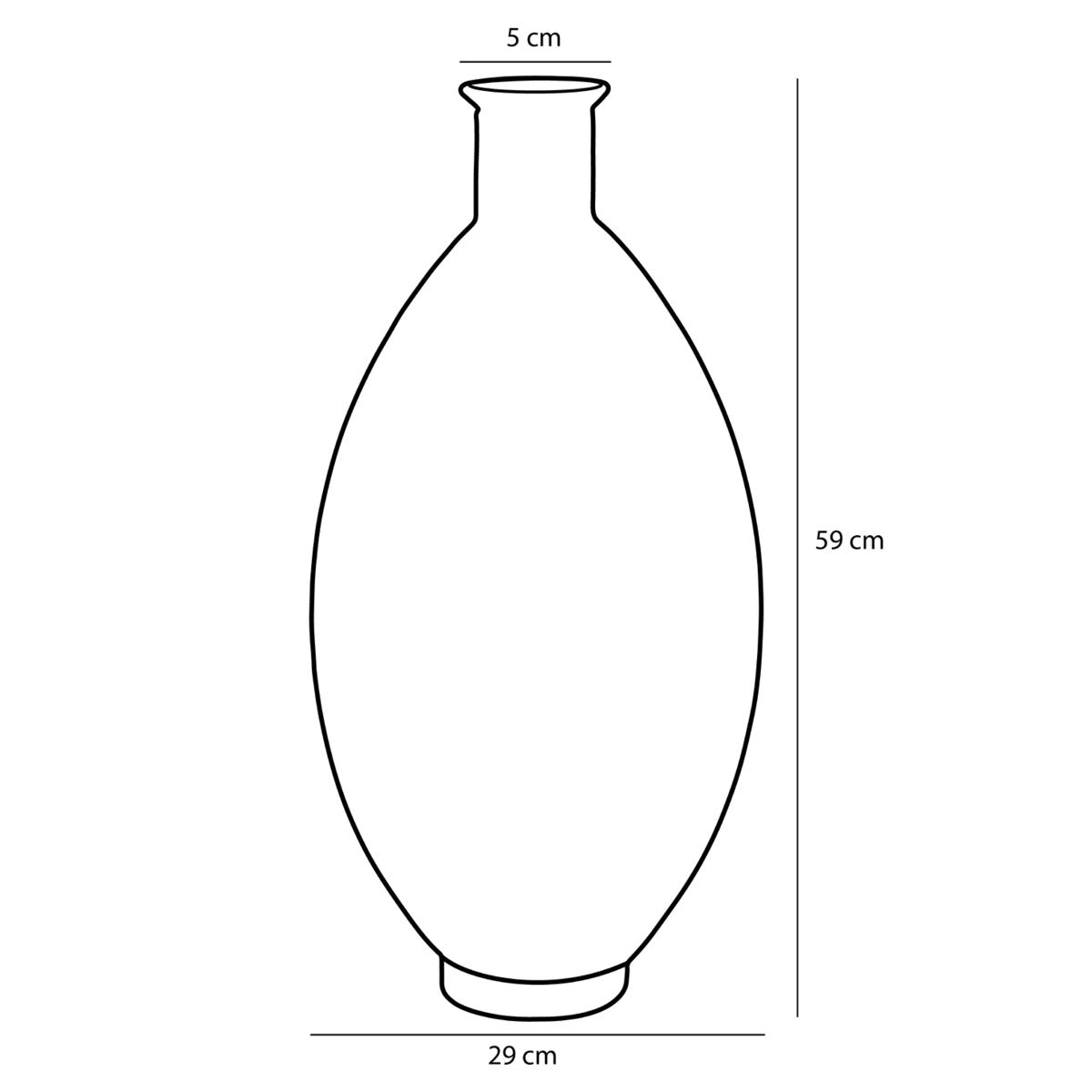 Decoratieve fles 59x29 cm lichtroze glas
