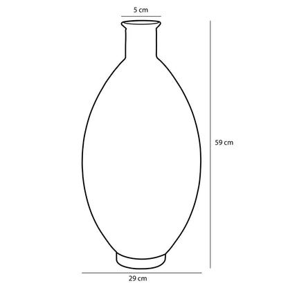 Decoratieve fles 59x29 cm lichtroze glas
