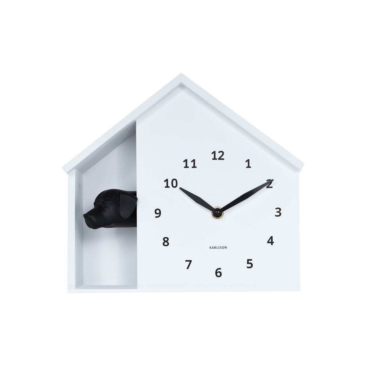 Wandklok 25 cm wit hond