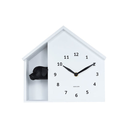 Wandklok 25 cm wit hond
