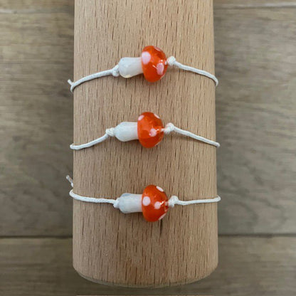 Luna Leena Kinderarmband Paddestoel Oranje Handgemaakt Nepal