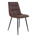 Eetkamerstoel microvezel bruin set van 2