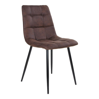 Eetkamerstoel microvezel bruin set van 2