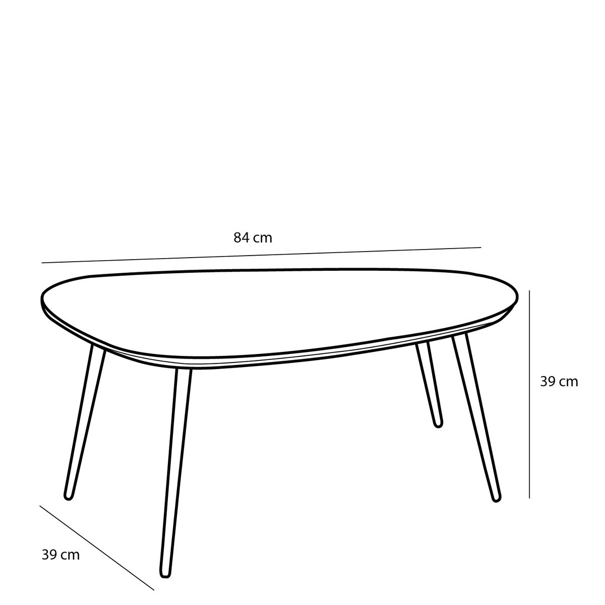 Bijzettafel set 2 gerecycled hout zwart 84x39x39 cm