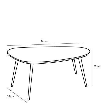 Bijzettafel set 2 gerecycled hout zwart 84x39x39 cm