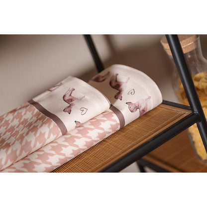 Tablecloth 100x100 cm Brown Cotton Dachshund Tablecloth