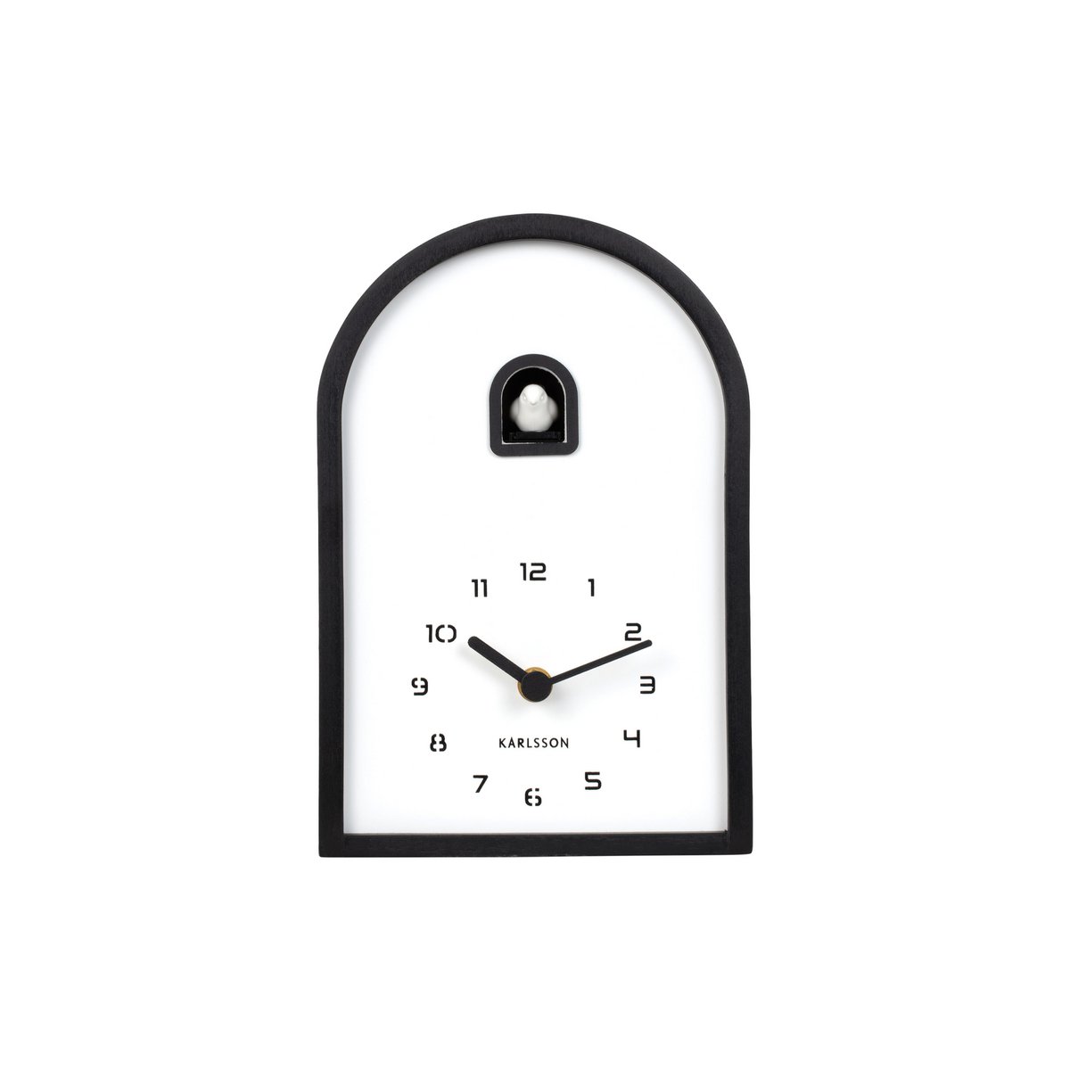Wandklok Curva Koekoek 17x25 cm hout zwart