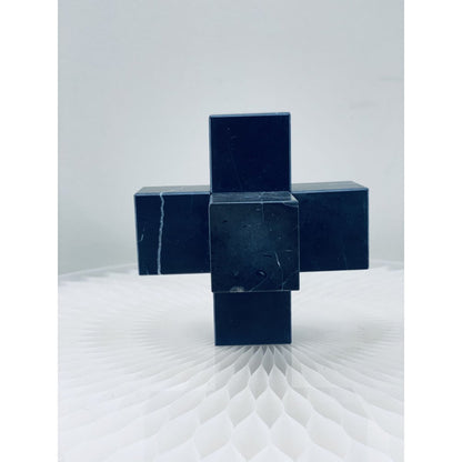 Marmeren kruis 15x15x15 cm zwart